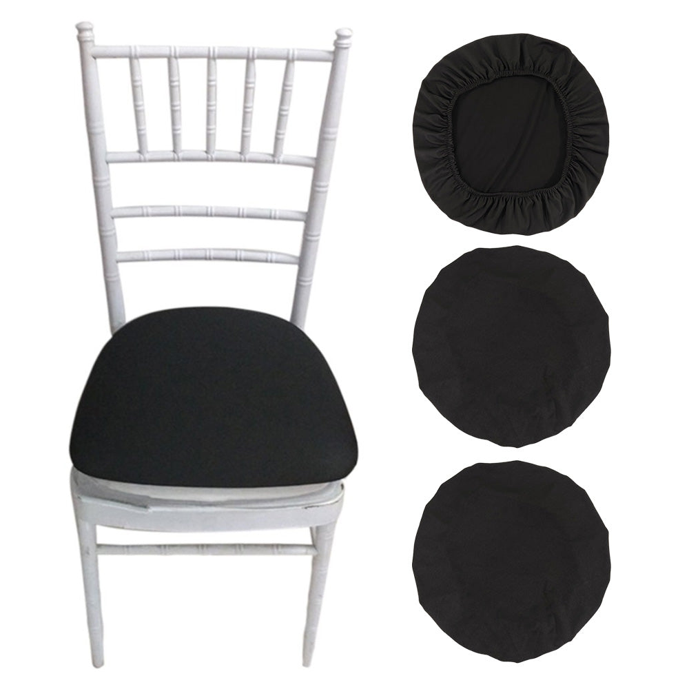 4Pcs Stretch Chair Seat Covers Elastic Dining Chair Slipcovers Protectors Black