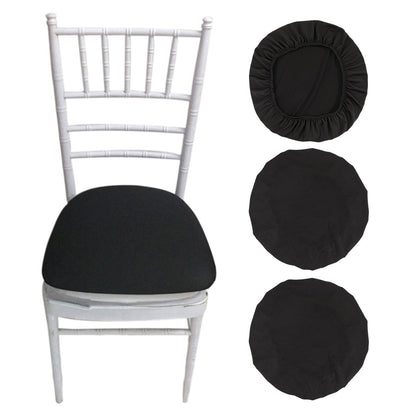 4Pcs Stretch Chair Seat Covers Elastic Dining Chair Slipcovers Protectors Black