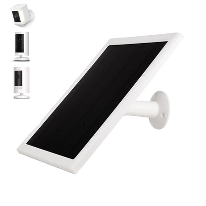 8W Solar Panel Charger Compatible with Ring Stick Up Cam Battery-White
