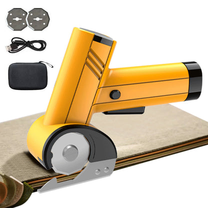 Cordless Electric Scissors with 2 Blades for Thin Cardboard Box Carpet Leather-Yellow
