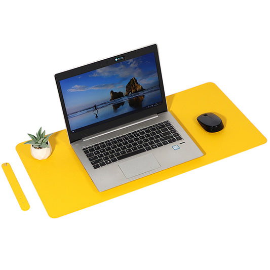 Large PU Leather Desk Mat Waterproof Non Slip Mouse Pad for Office Home-Yellow