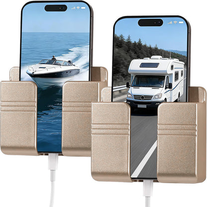 2 Pack Wall Mount Phone Holders - Gold