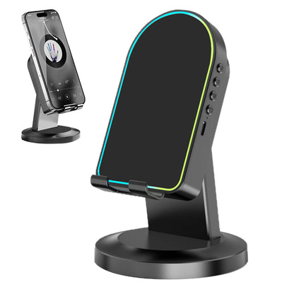 3-in-1 Wireless Induction Speaker with Phone Stand-Black