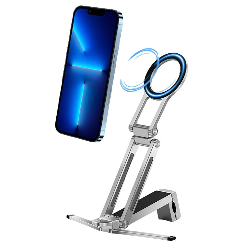 360 Degree Rotating Tripod Adjustable Aluminum Magnetic Phone Tripod for Android iPhone 12 to 17-Silver