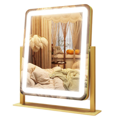 Vanity Mirror LED Lighted Makeup Mirror with 3-Color Lighting and Dimmable-Gold