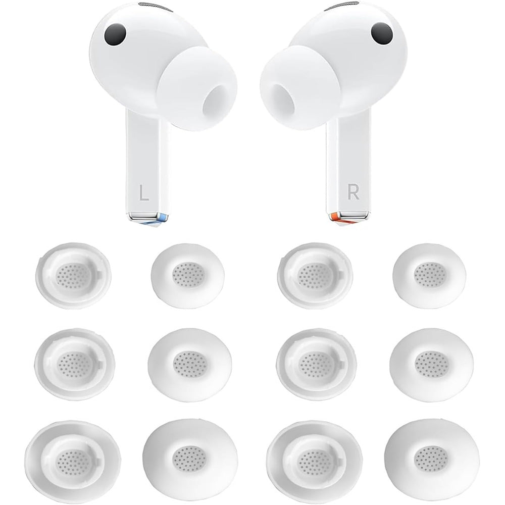 12 Piece Silicone Ear Tips for Samsung Galaxy Buds3 Pro - White