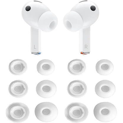 12 Piece Silicone Ear Tips for Samsung Galaxy Buds3 Pro - White