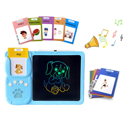 Talking Flash Cards Toys 510 Words with Drawing Tablet for Boys Girls-Blue