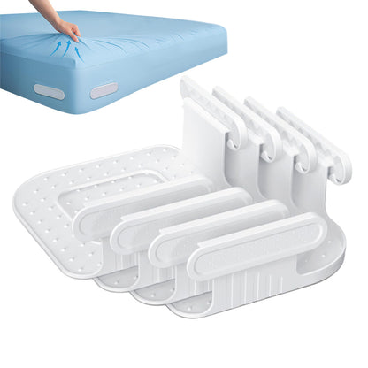 4PCS Invisible Bedsheet Clips Bed Sheet Holders With Lock Strips For Corners-White