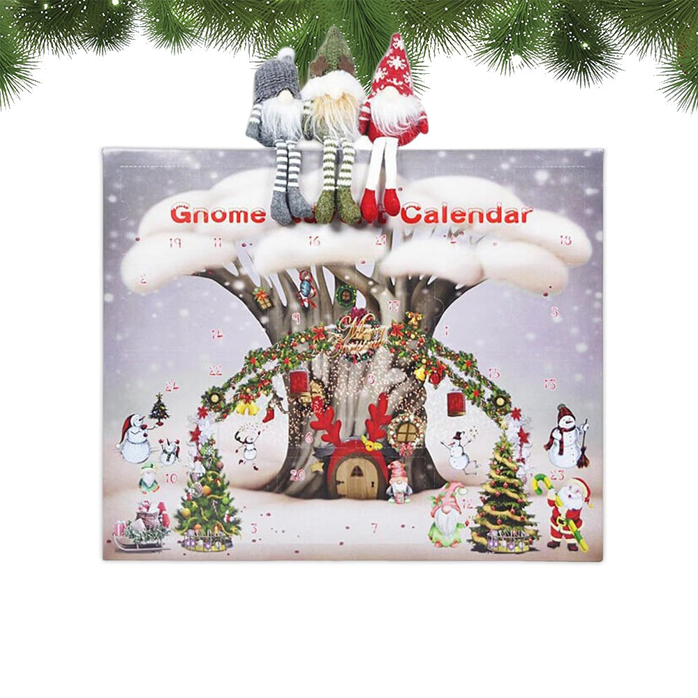 24 Days Christmas Plush Gnome Advent Calendar Xmas Countdown Calendar with Collectible Gnome Dolls
