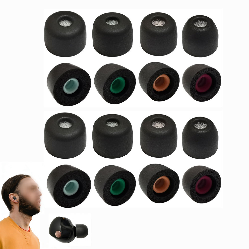 16 Pcs Memory Foam Ear Tips for Sony WF-1000XM6 XM5 XM4 Earbuds-Black