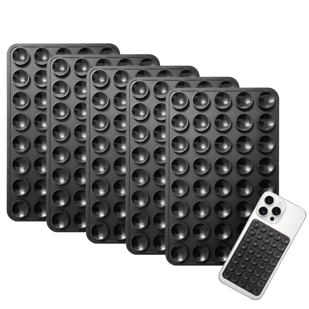 5 Pack Double Sided Silicone Phone Suction Pad 80 Stickers Grip for Car Desk Holder-Black