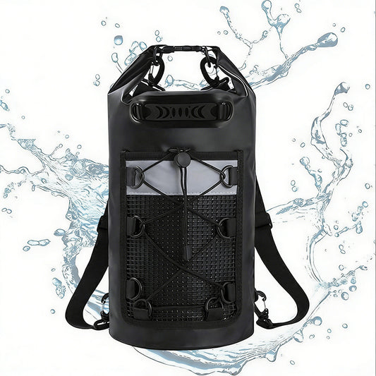 Roll-Top Dry Bag Backpack with Handle - Black