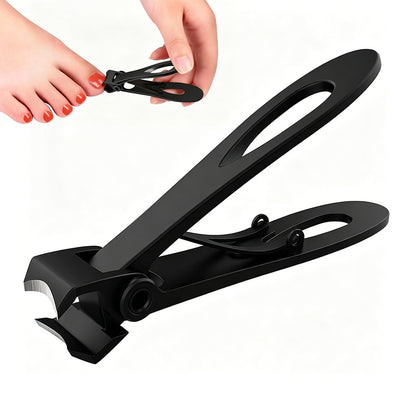 Wide Jaw Nail Clipper Strong Stainless Steel Toenail Cutter for Thick Nails-Black