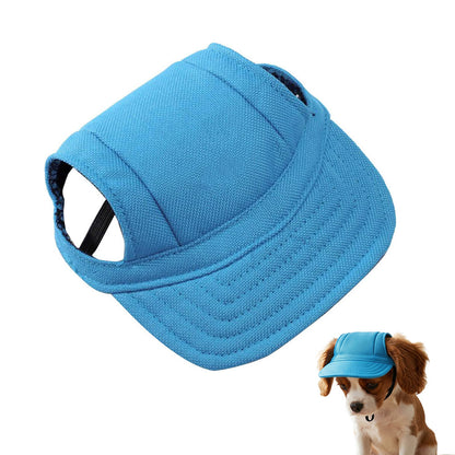 Dog Baseball Cap Adjustable Pet Hat with Ear Holes Blue S
