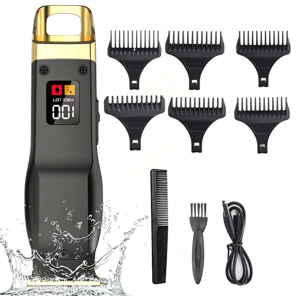 Rechargeable Men Hair Clipper Wet Dry Use for Home Dorm Barber Shop-Gold