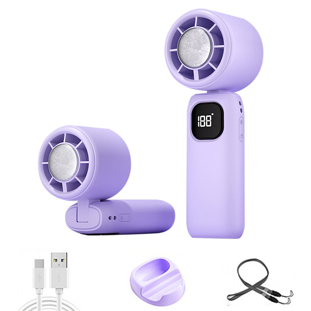 100 Speeds Digital Display Cooling Fan - Purple
