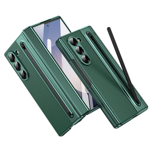 Phone Case for Samsung Z Fold 7 with Pen Holder Full Coverage Hinge Protection-Green