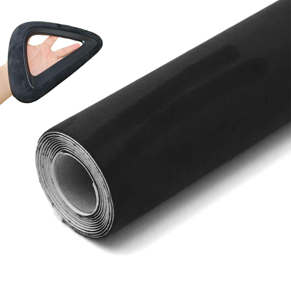 Self-Adhesive Faux Suede Repair Patch for Car Interior Door Panels Center Console-Black