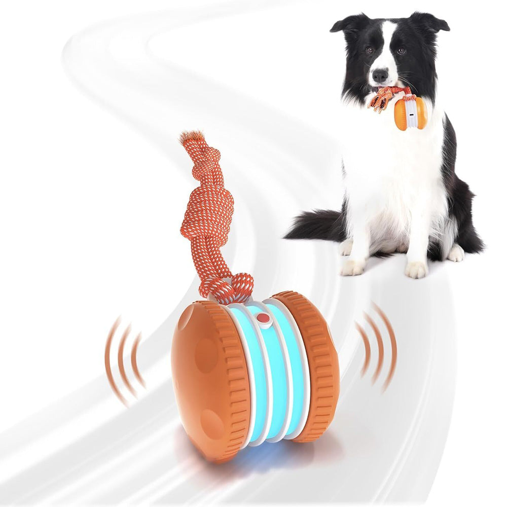 Interactive Pet Rolling Ball Toy Rechargeable Automatic Play Ball for Cats and Dogs-Orange