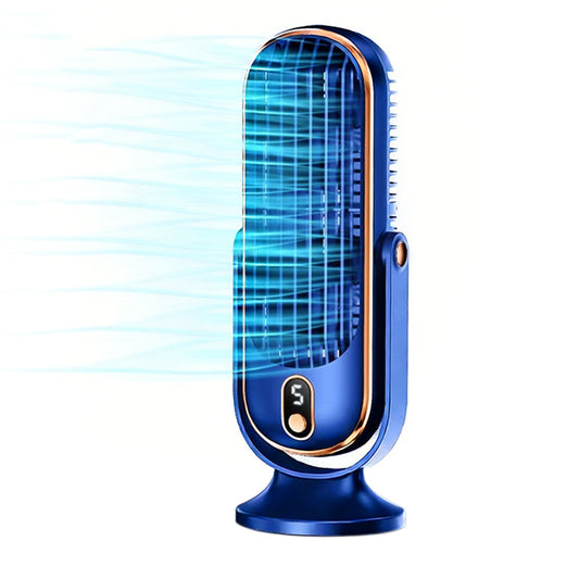 Wireless Cooling Table Fan Portable Tower Fan With 5 Speeds And 720 Degrees Oscillation-Blue