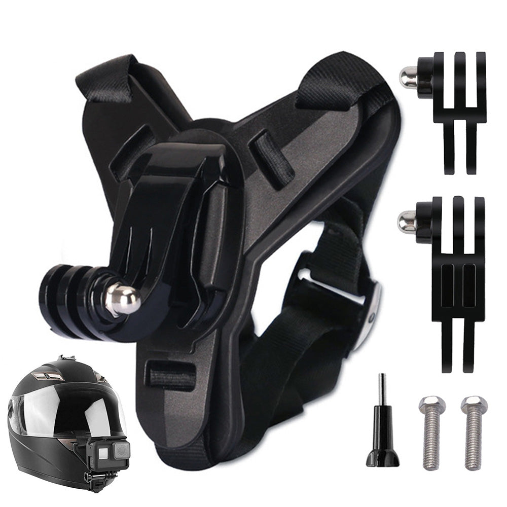 Motorcycle Helmet Chin Mount for Action Camera Quick Release Shockproof-Black