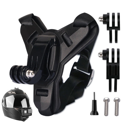 Motorcycle Helmet Chin Mount for Action Camera Quick Release Shockproof-Black