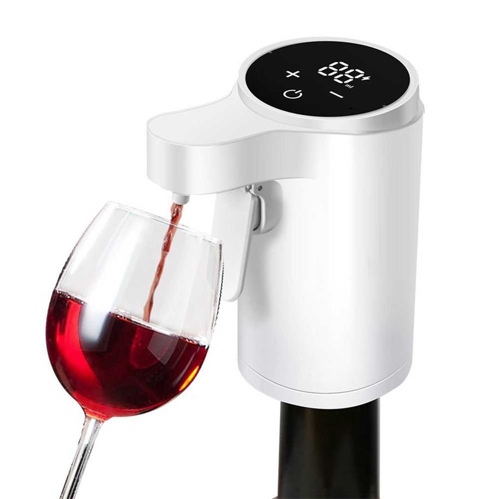 Smart Digital Wine Spirit Bottle Dispenser with Touch Screen-White