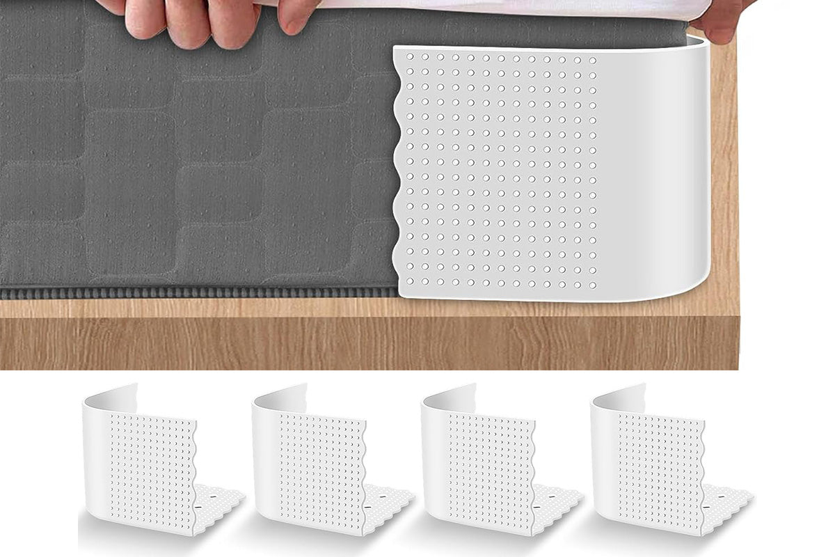 4Pcs Lock Sheet Holders Heavy Duty Bed Sheet Straps Keep Sheets Tight Fit All Mattress -White