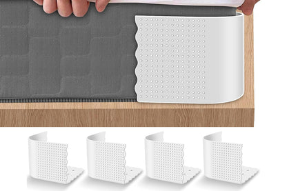 4Pcs Lock Sheet Holders Heavy Duty Bed Sheet Straps Keep Sheets Tight Fit All Mattress -White