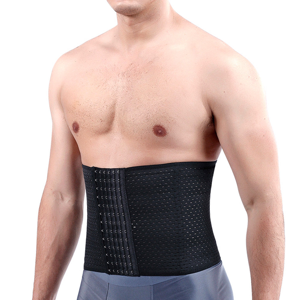 Waist Trainer For Men Waist Trimmer Tummy Shapewear Slimming Girdle Back Support-Black
