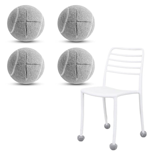 4PCS Walker Tennis Balls Universal Precut Glide Balls For Furniture Legs Walker-Grey
