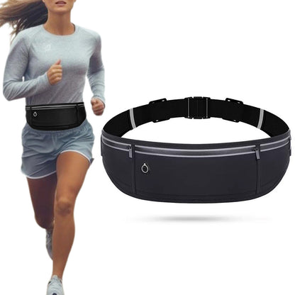 Running Belt Waist Pack Ultra Light Water Resistant Fitness Belt Waist Bag Black
