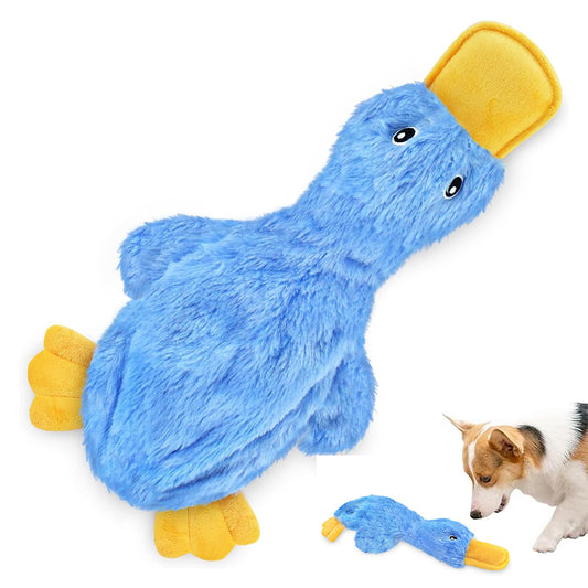 Interactive Dog Chew Toy Small Dog Toys Plush Duck Dog Toy-Blue