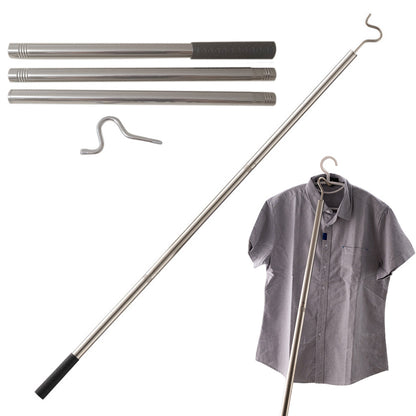 Stainless Steel Extendable Clothes Hook Pole with Sponge Handle for Hanging