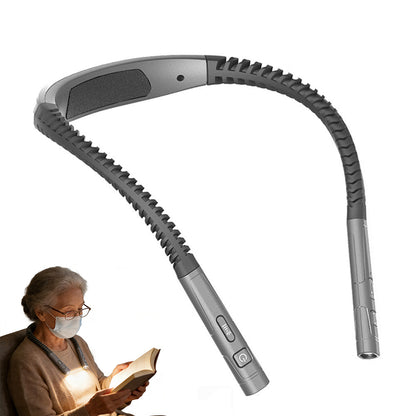 LED Book Light Adjustable Brightness Neck Reading Light for Knitting Repairing-Black