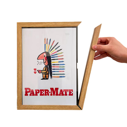 Magnetic Kids Art Frames Wooden Artwork Display Holder for Up to 100 Sheets of A4 Paper Wood