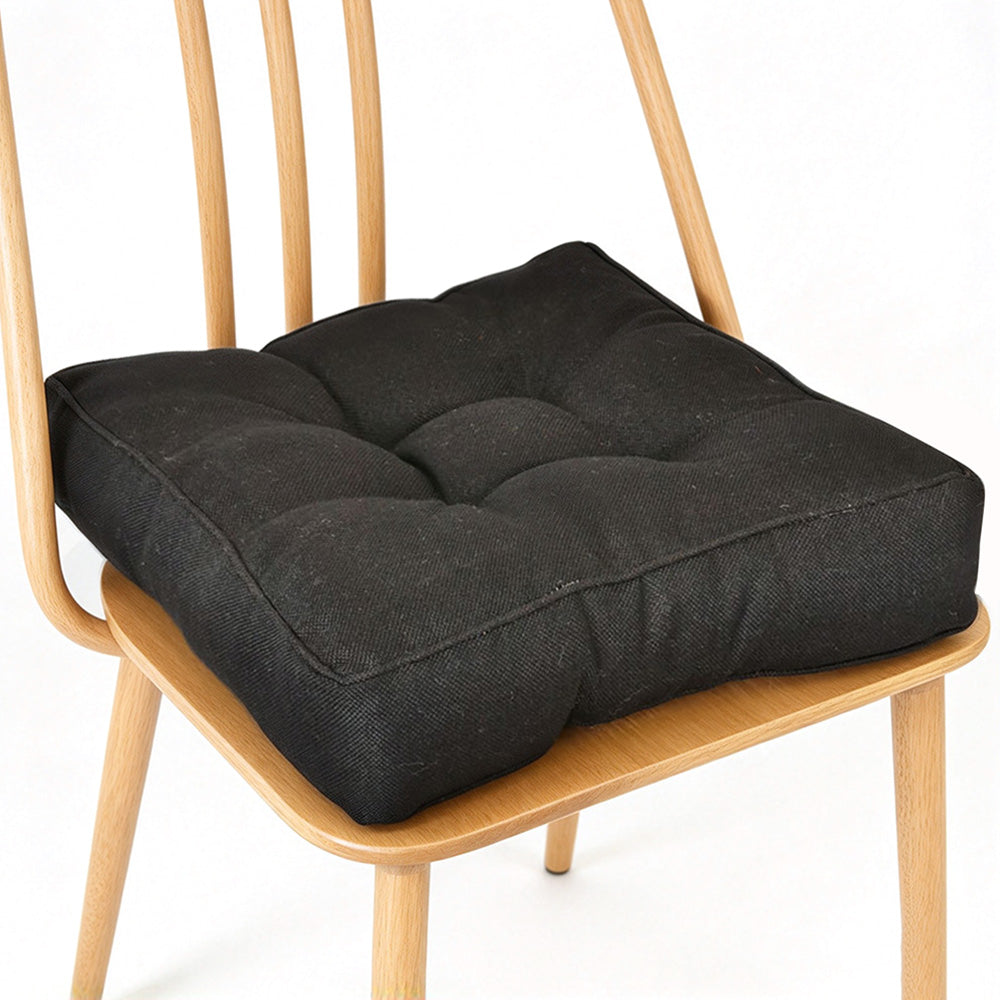 Thick Square Chair Seat Cushion Thickened Floor Cushion 50cm Black