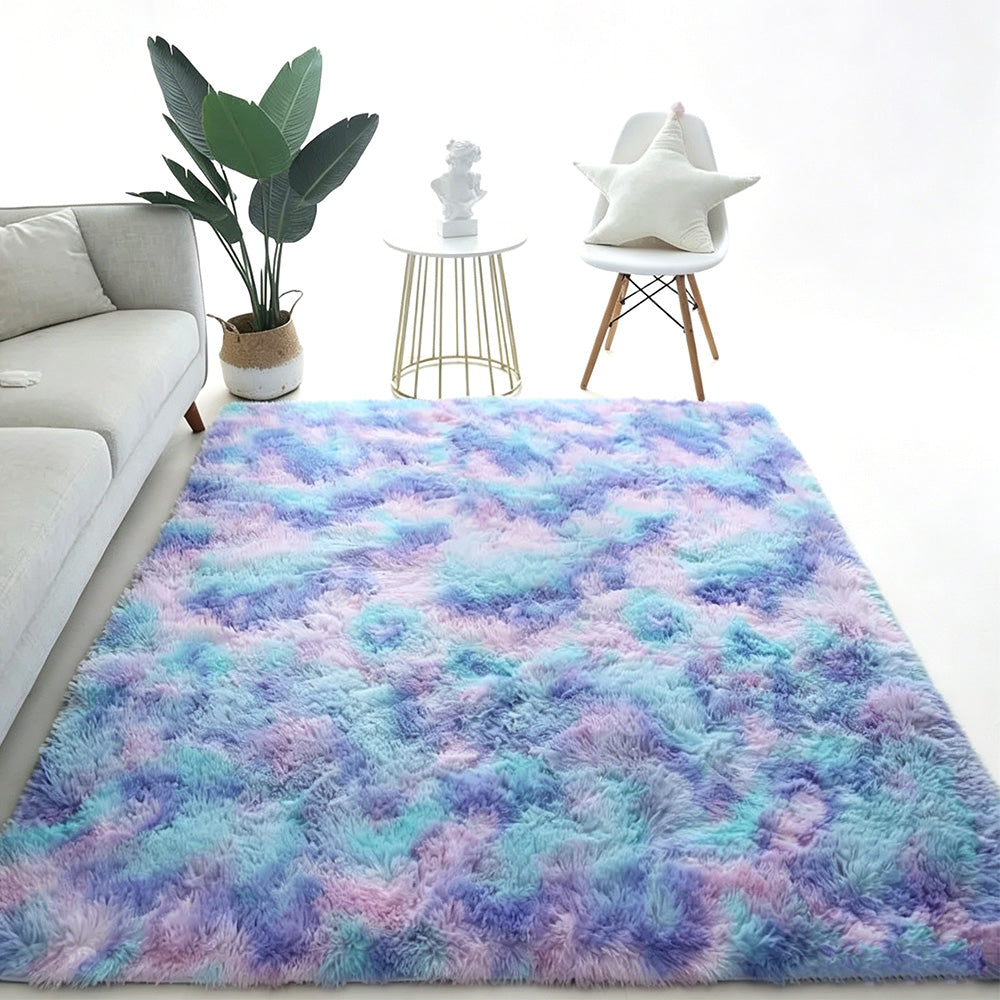 Plush Area Rug Soft Fluffy Carpet for Bedroom Living Room Dorm Room-Blue