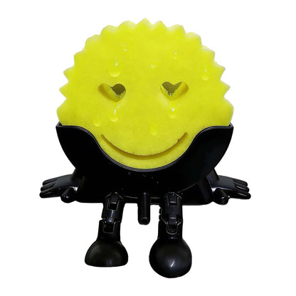 Smiley Face Sponge Holder Sink Drain Rack for Sink Edge-black
