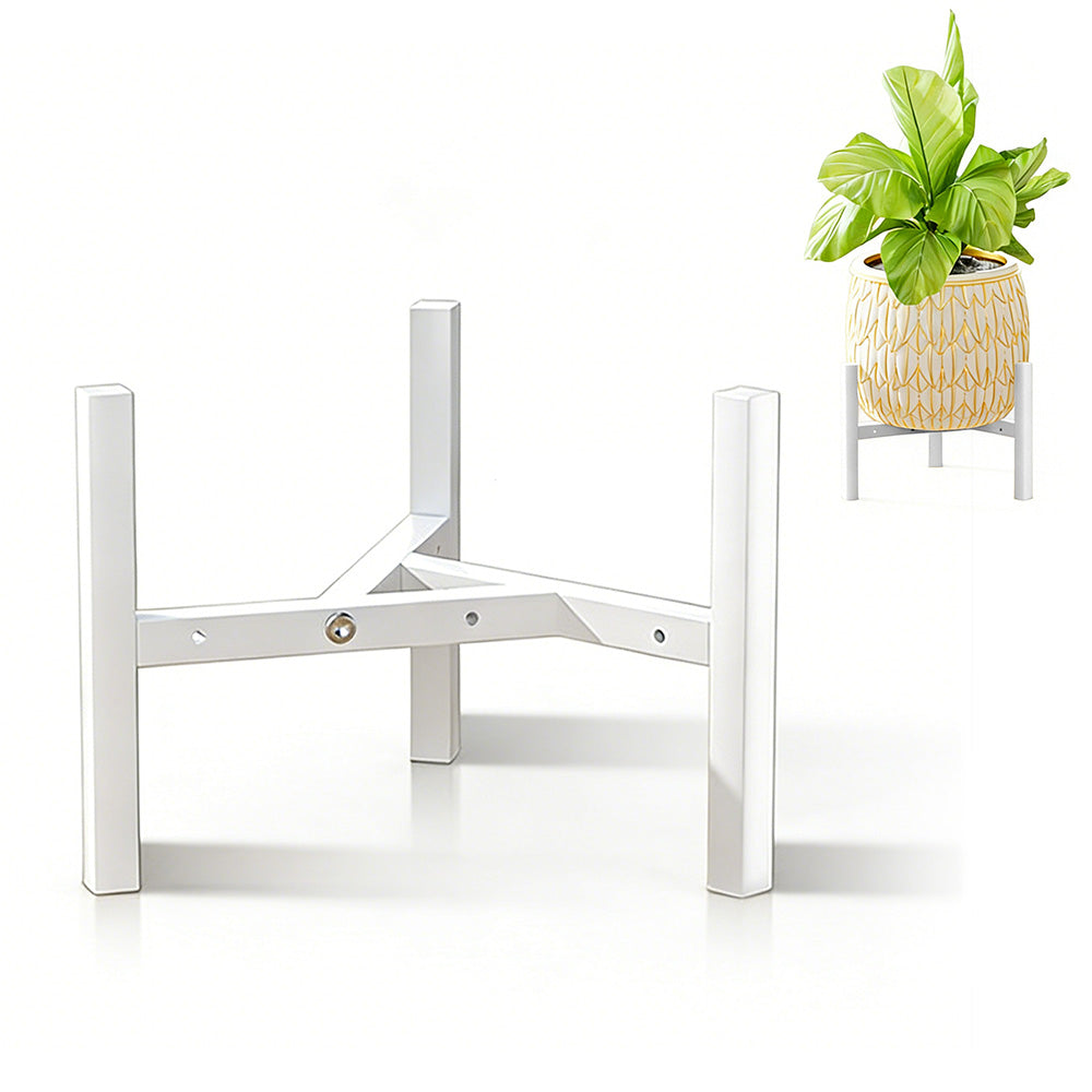 Plant Stand Indoor Adjustable Metal Heavy Duty Plant Stands Fits 23-32cm Pots-White