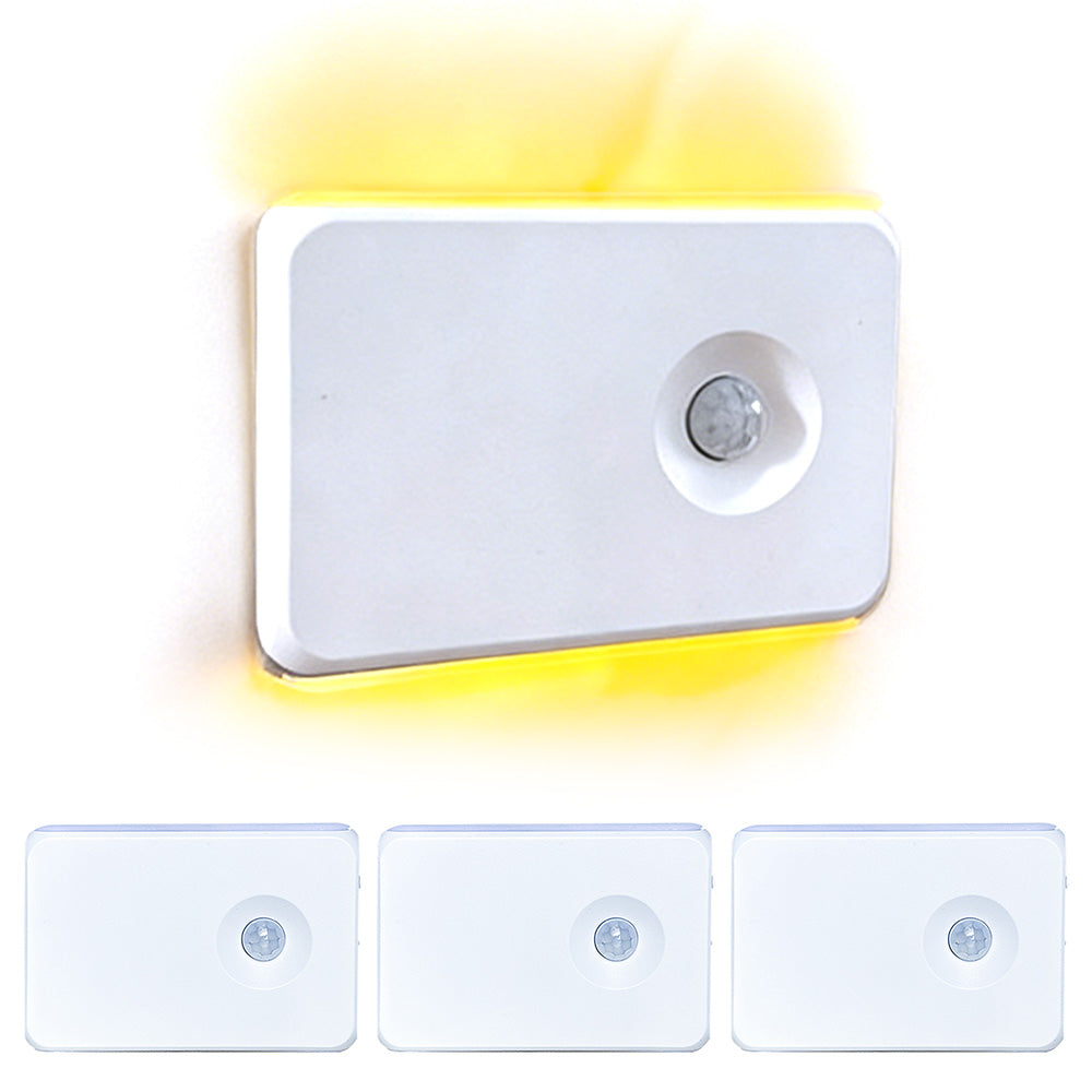 4Pcs Motion Sensor Night Light Stair Lights Indoor for Hallway Stairway-Warm White
