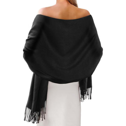 Winter Scarf for Women Shawls Wraps for Evening Dresses Large Warm Soft Scarves-Black