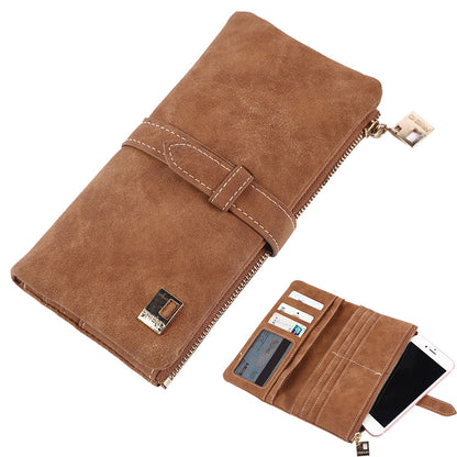 Women Wallet Multi Card Position Clutch Female Multi-Function Coin Purse-Brown