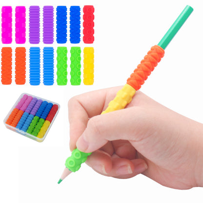14 Pcs Silicone Textured Sensory Pencil Grip Fidget Toy