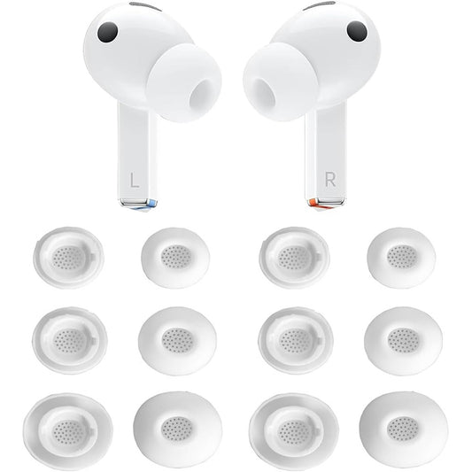 12Pcs Silicone Ear Tips for Samsung Galaxy Buds3 Pro Replacement Earbud Covers-White