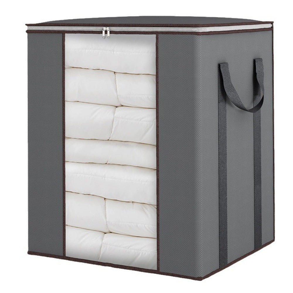 Blanket Storage Bag Extra Large Moving Clothes and Toy Foldable Container 120L-Grey