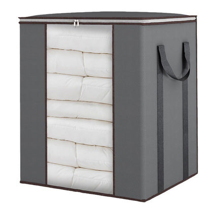 Blanket Storage Bag Extra Large Moving Clothes and Toy Foldable Container 120L-Grey