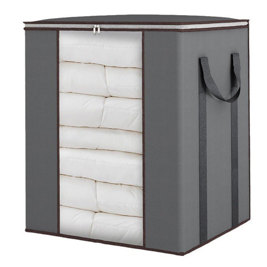Blanket Storage Bag Extra Large Moving Clothes and Toy Foldable Container 120L-Grey
