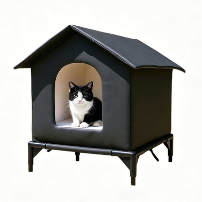 Cat House Water Resistant Insulated Shelter - Black